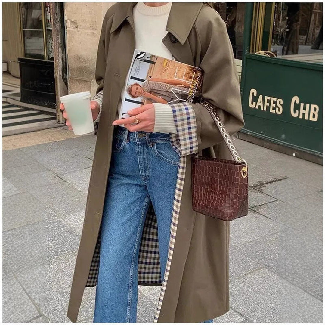 Laura | Schicker und bequemer oversized karierter Trenchcoat