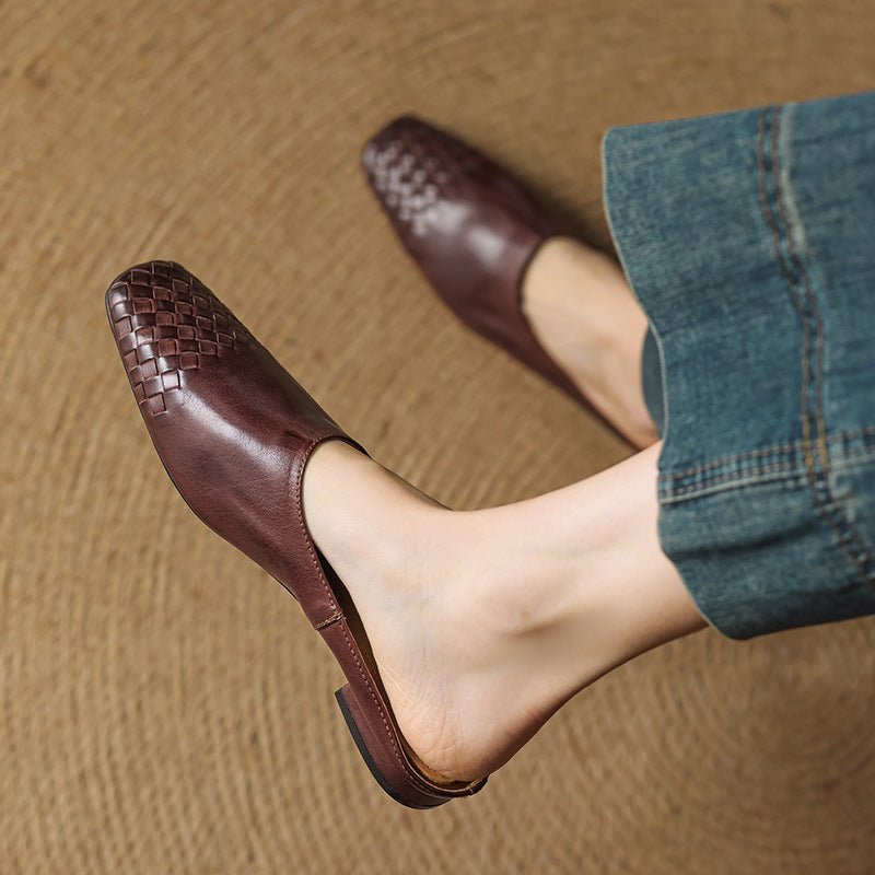 Grace | Mule eleganti e senza tempo in vera pelle intrecciata