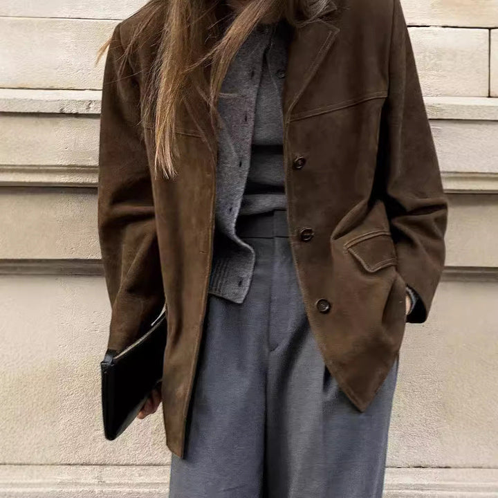 Jessika | Blazer in camoscio lussuoso e raffinato