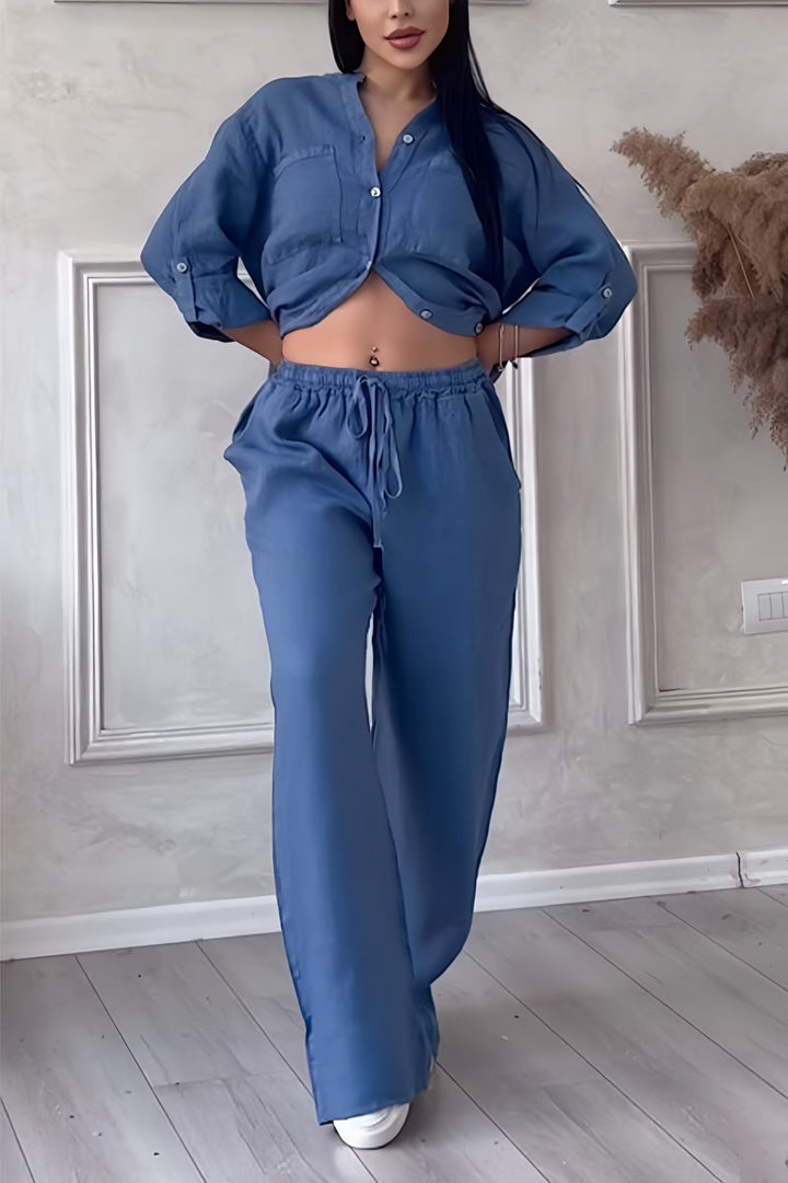 Maya | Elegantes und luftiges zweiteiliges Sommer-Leinen-Set