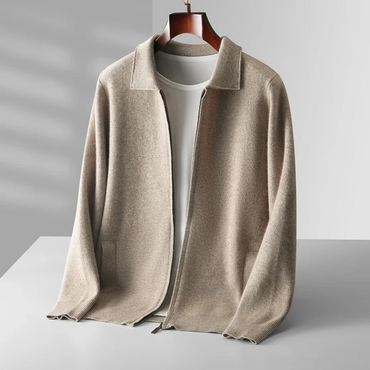Victor | Cardigan en maille moderne et confortable à fermeture éclair intégrale