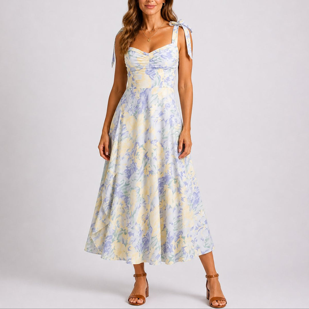 Seraphina | Romantic And Feminine Fall Wedding Floral Midi Dress