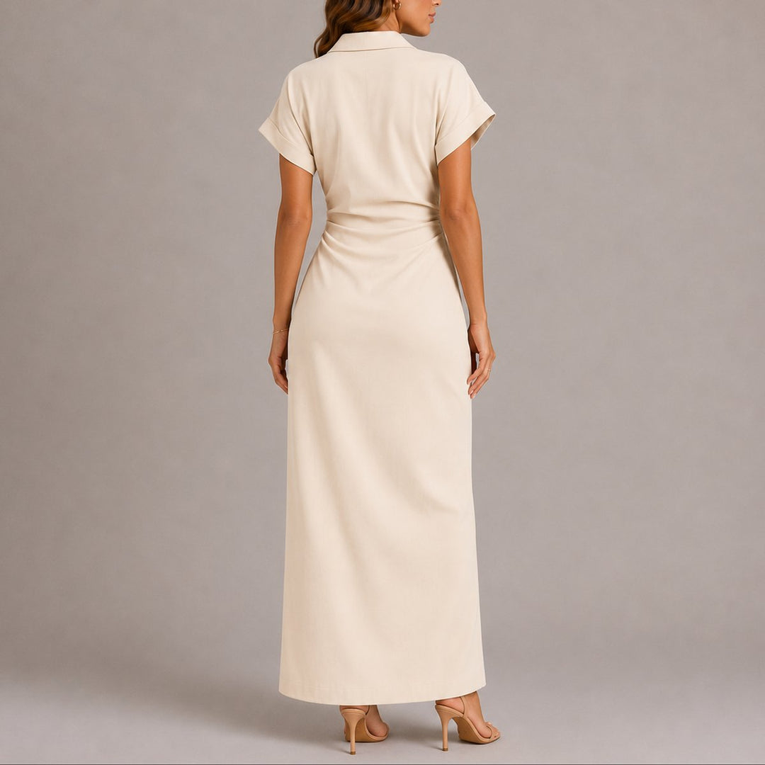 Emma | Robe-chemise longue confortable et polyvalente pour mariage d’automne