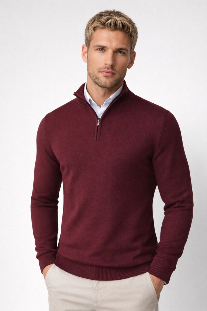 Arthur | Modern And Versatile Half Zip High Neck Sweater