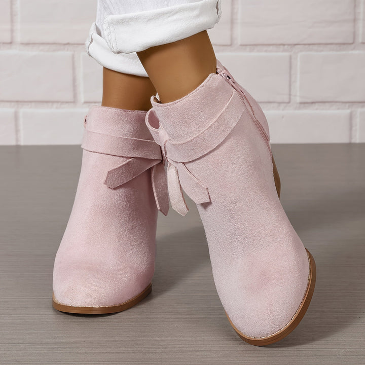 Celestine | Feminine Pointed Toe Block Heel Ankle Boots