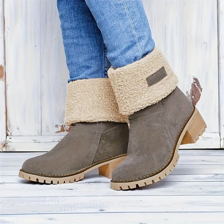 Elena | Cozy And Fleece-Lined Boots with Block Heel