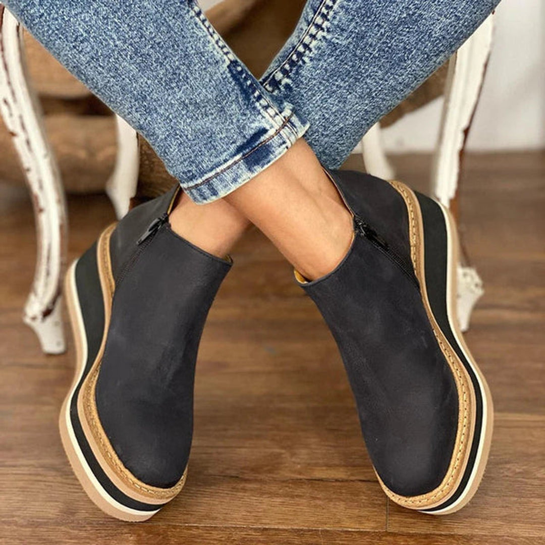 Ruby | Retro Platform Wedge Ankle Boots