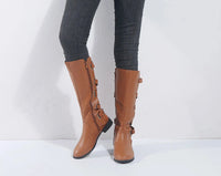 Victoria | Elegant And Stylish Buckle Accent Knee High Boots
