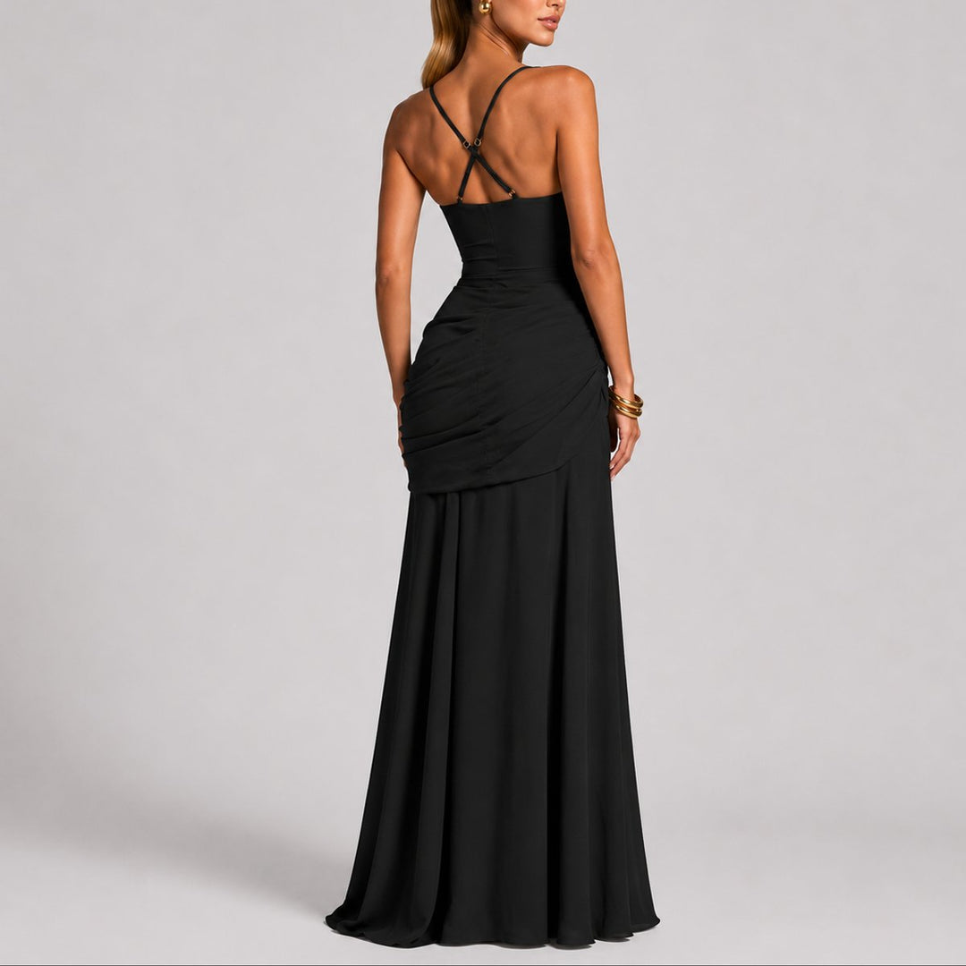 Elise | Sophisticated And Flattering Fall Wedding Maxi Dress
