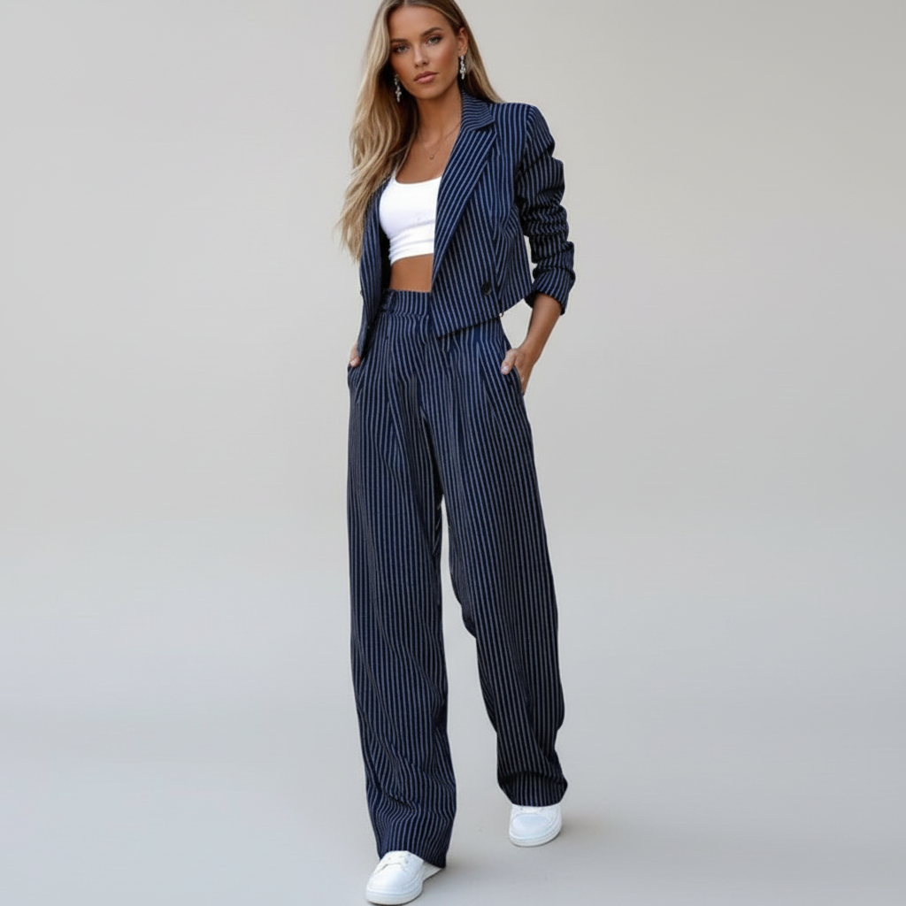 Nova | Elegant And Stylish Women's Striped Blazer Set