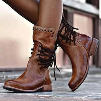 Sienna | Rustic Western Lace-Up Ankle Boots