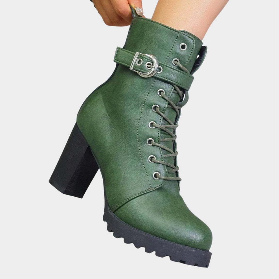 Maya | Edgy Block-Heel Combat Ankle Boots