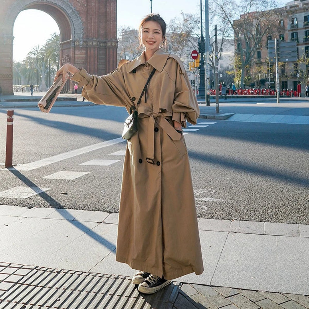 Camille | Trench-coat long oversize élégant avec ceinture à la taille