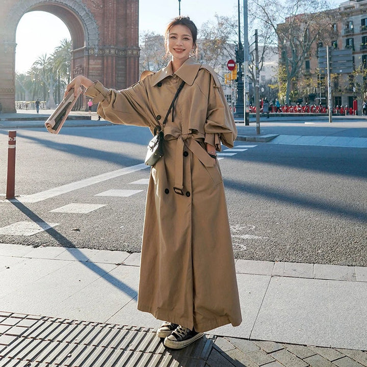 Camille | Trench-coat long oversize élégant avec ceinture à la taille