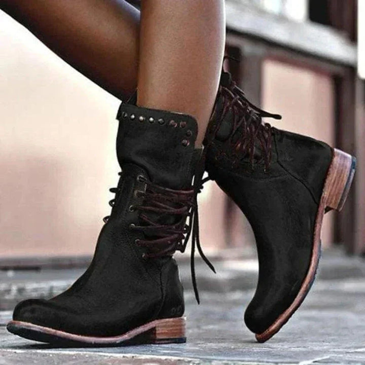 Sienna | Rustic Western Lace-Up Ankle Boots