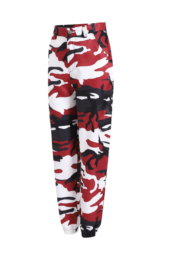 Lydia | Pantalon cargo camouflage audacieux et élégant