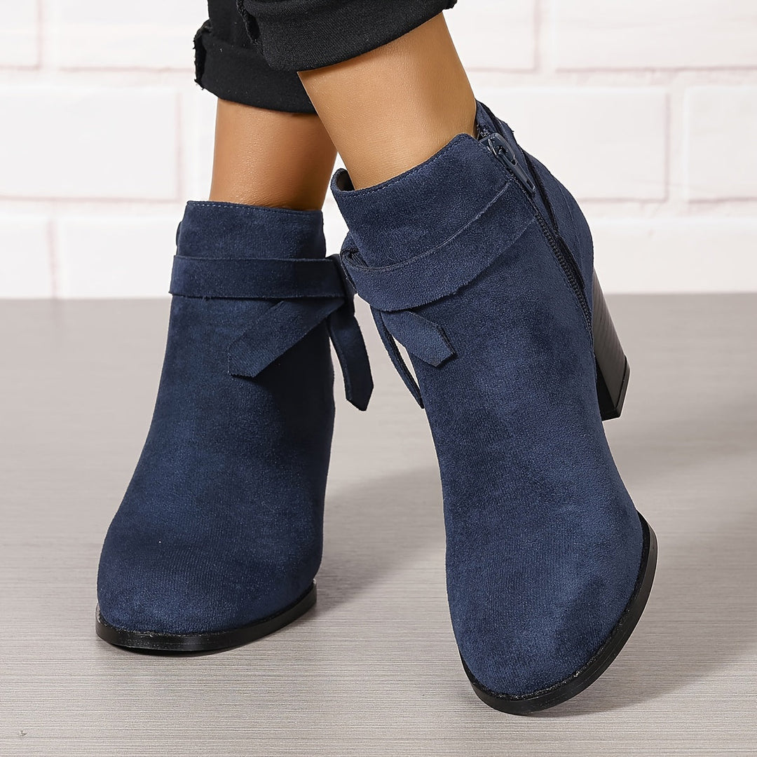 Celestine | Feminine Pointed Toe Block Heel Ankle Boots