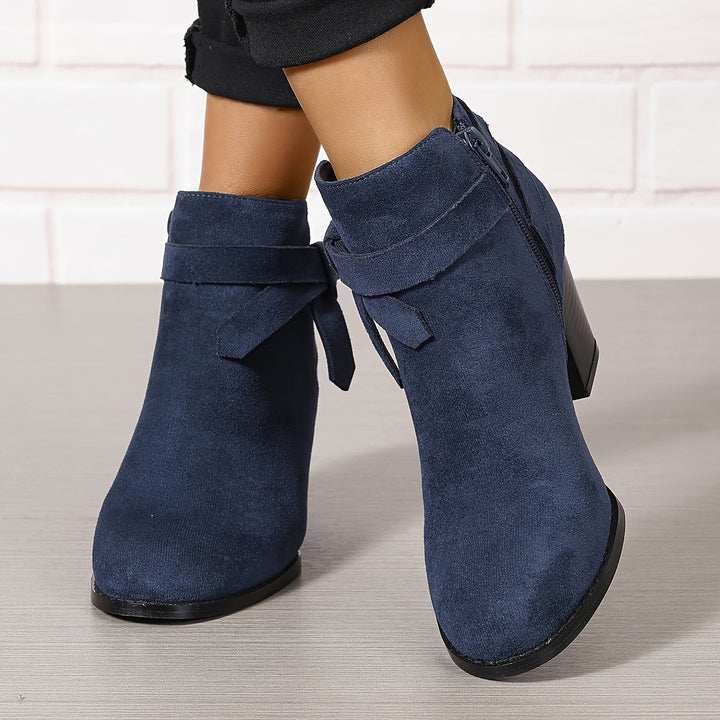 Celestine | Feminine Pointed Toe Block Heel Ankle Boots