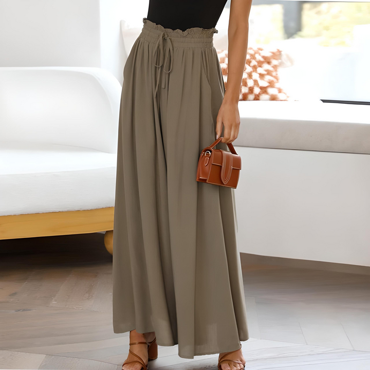 Sophia | Elegante und atmungsaktive Hose aus reiner Baumwolle mit weitem Bein