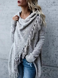 Christin | Pull-tunique douillet et chaud à col frangé