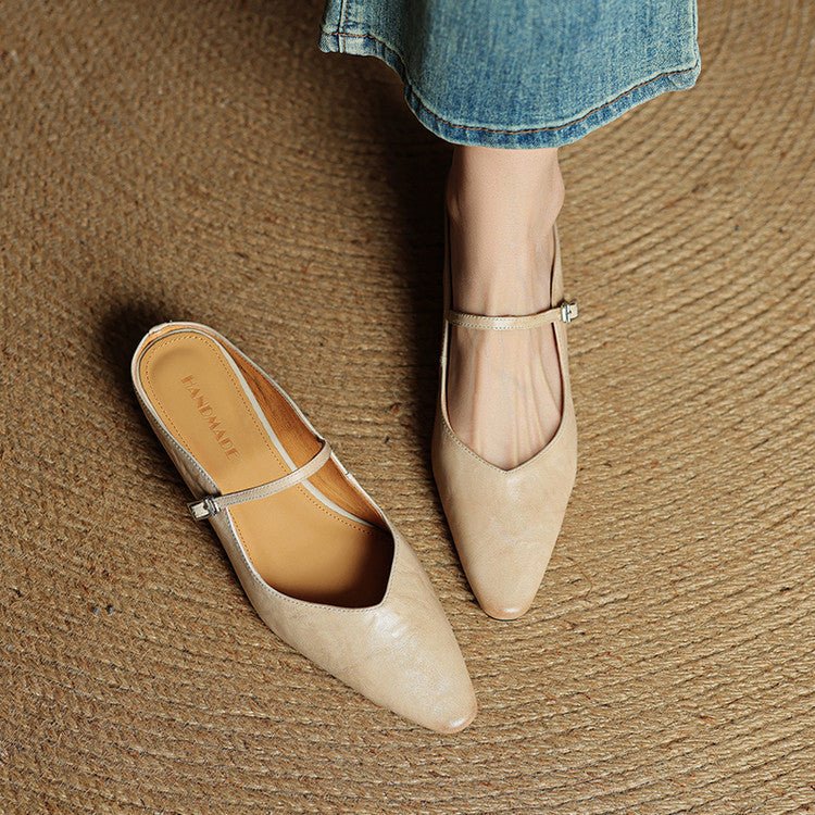 Valentina | Mules raffinées et sophistiquées en cuir à bout pointu