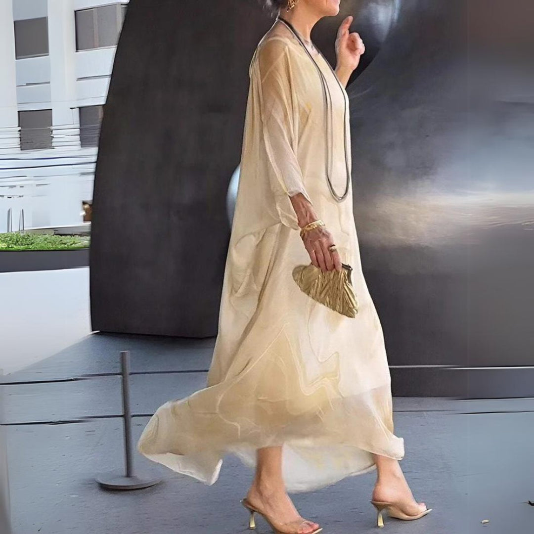 Emily | Elegant And Flowing Long-Sleeved Maxi Dress