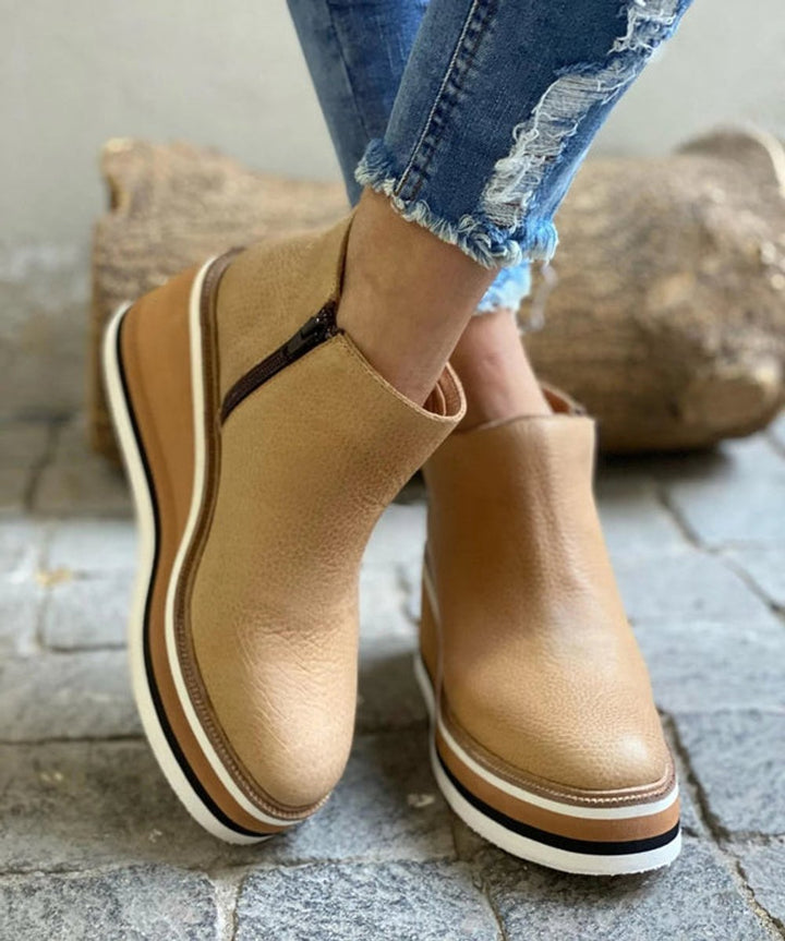 Ruby | Retro Platform Wedge Ankle Boots