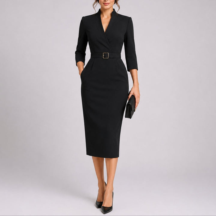 Julia | Chic And Trendy Fall Wedding Bodycon Midi Dress