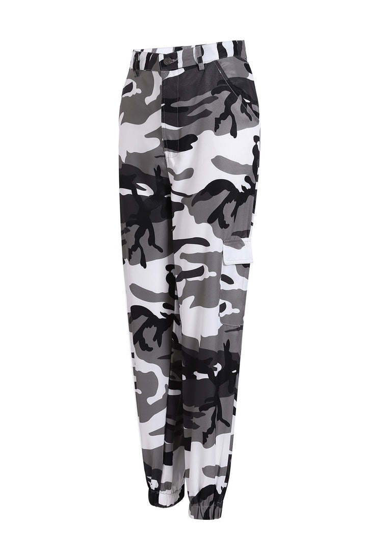 Lydia | Pantalon cargo camouflage audacieux et élégant