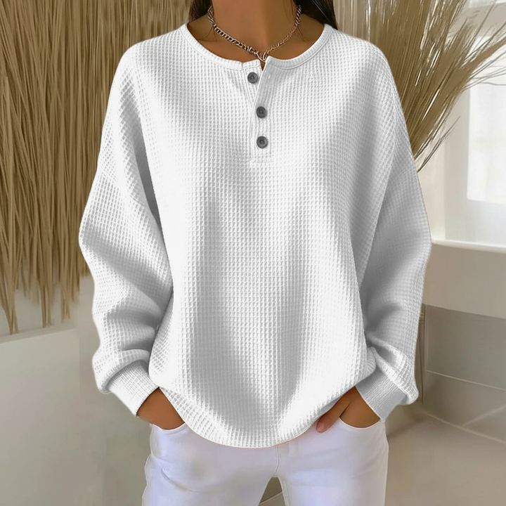 Nora | Comfortable And Stylish Waffle Knit Sweater