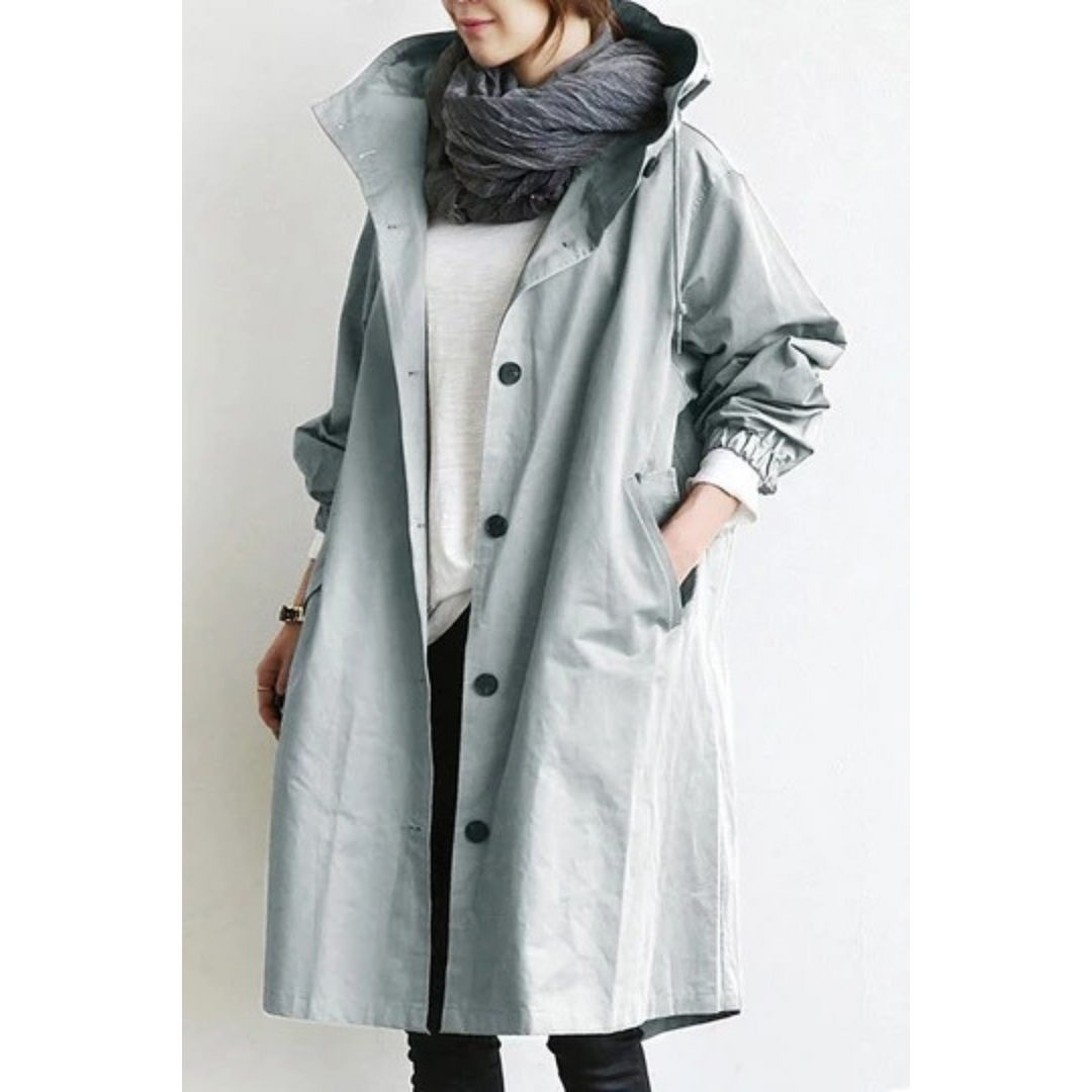 Clara | Trench-coat à capuche, raffiné et protecteur