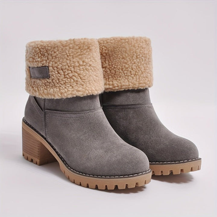 Elena | Cozy And Fleece-Lined Boots with Block Heel