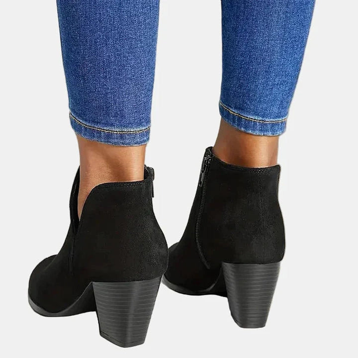 Stella | Luxurious Suede Block-Heel Ankle Boots