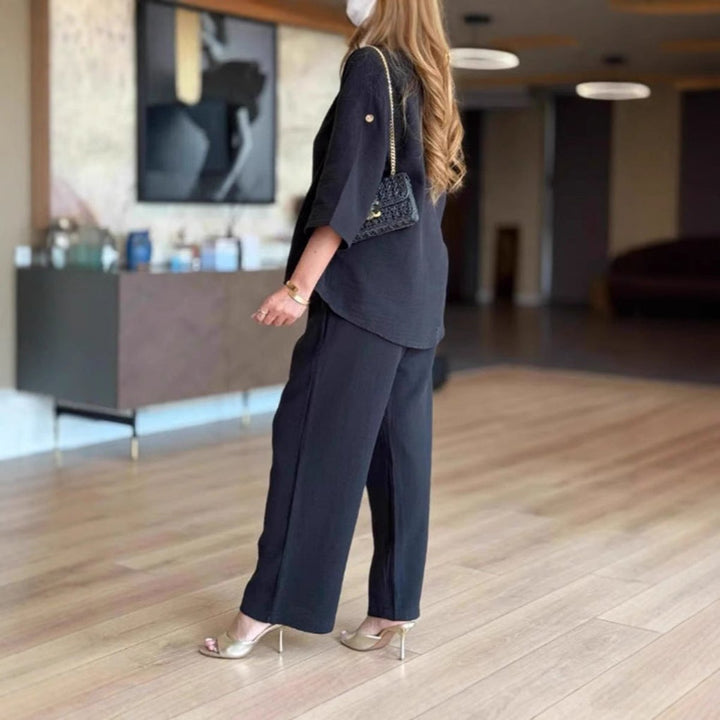 Elizabeth | Ensemble élégant et confortable composé d’une tunique et d’un pantalon large