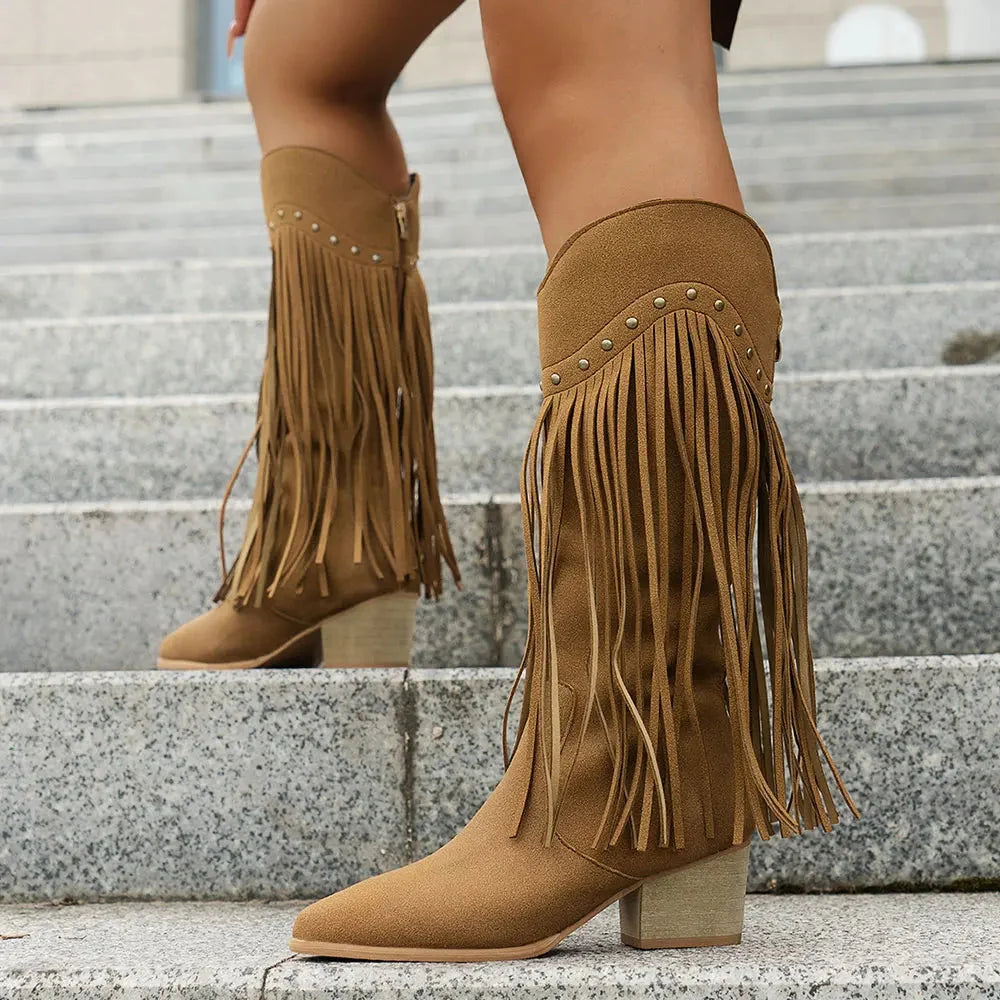 Grace | Bottes de cowboy western chic à franges