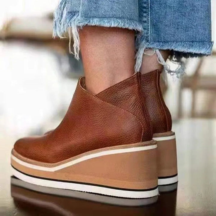 Ruby | Retro Platform Wedge Ankle Boots