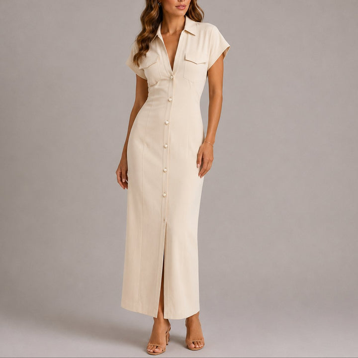 Emma | Robe-chemise longue confortable et polyvalente pour mariage d’automne
