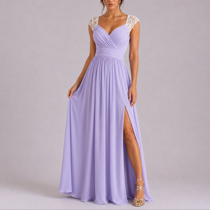Sophia | Elegant And Sophisticated Fall Wedding Lace Maxi Dress