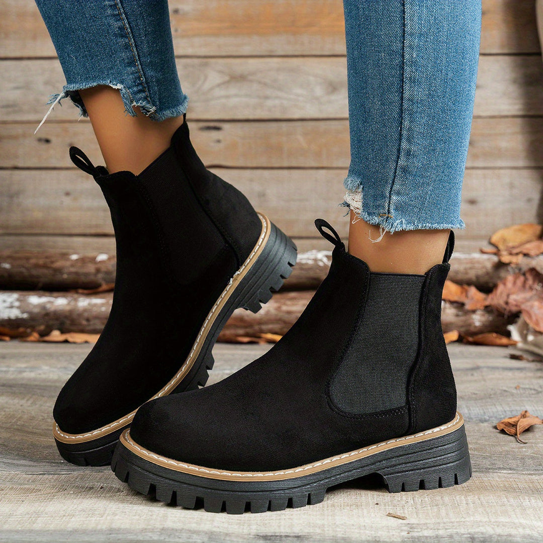 Olivia | Classic Chelsea Platform Ankle Boots