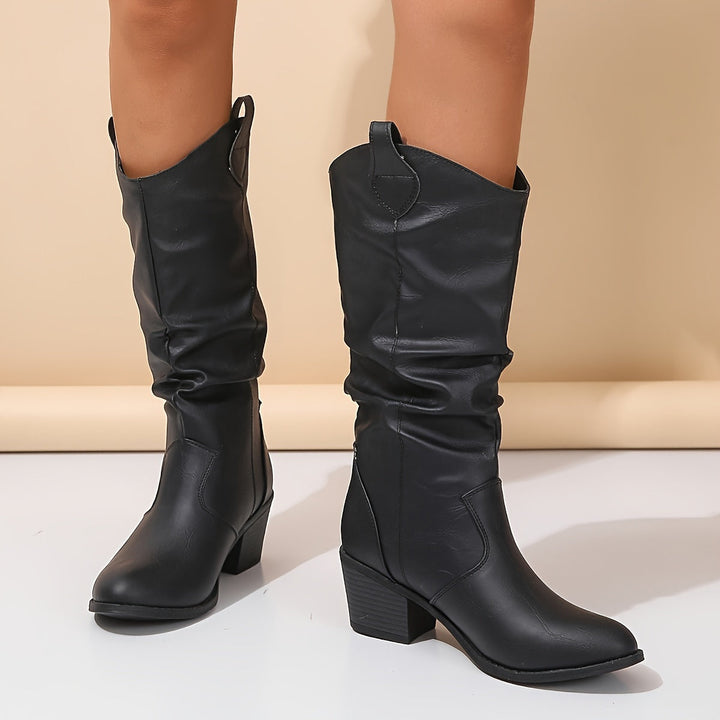 Sophia | Slouchy Wide-Calf Western Cowboy Boots