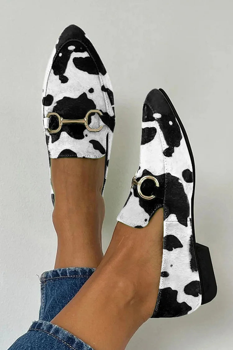 Amelia | Elegant And Stylish Printed Buckle Loafers
