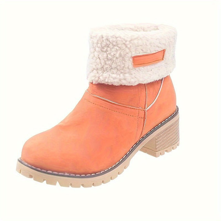Elena | Cozy And Fleece-Lined Boots with Block Heel
