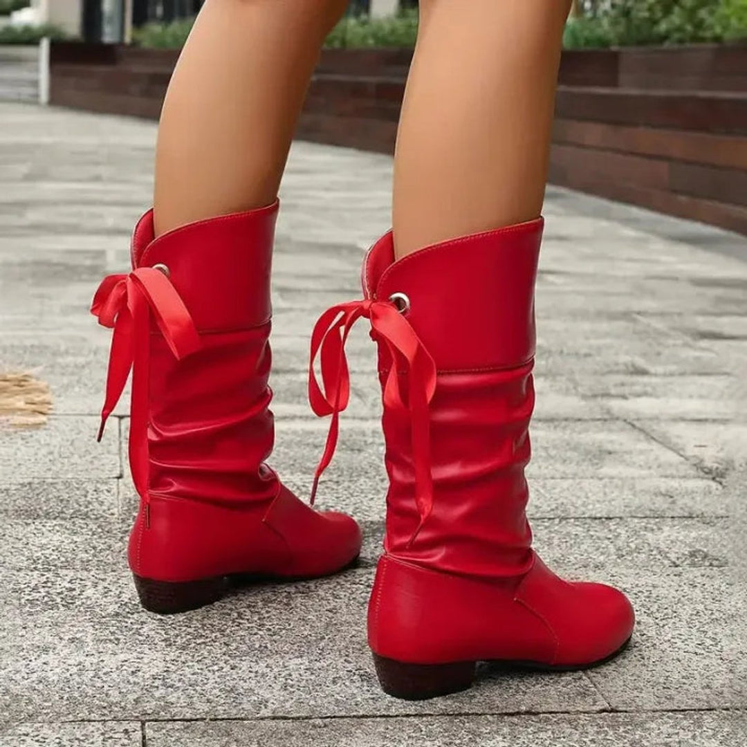 Alice | Slouchy Lace-Up Block-Heel Ankle Boots