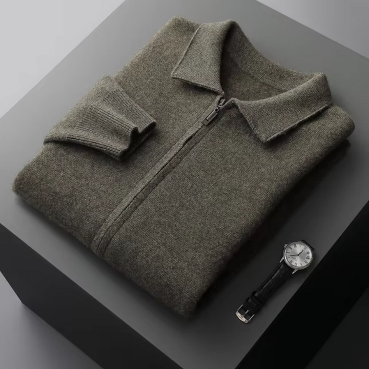 Victor | Cardigan en maille moderne et confortable à fermeture éclair intégrale