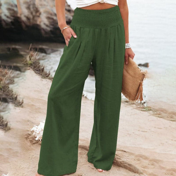 Freya | Luftige und elegante Hose aus Baumwoll-Leinen-Mischung mit weitem Bein