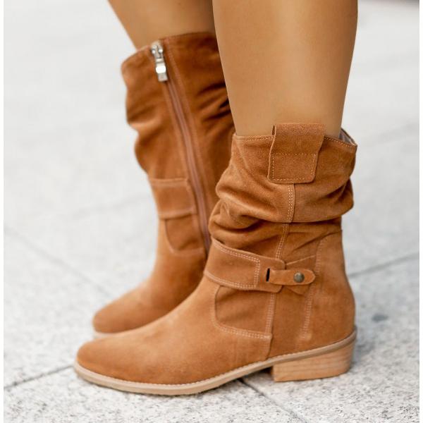 Chloe | Slouch Ankle Boots With Fold-Over Cuff