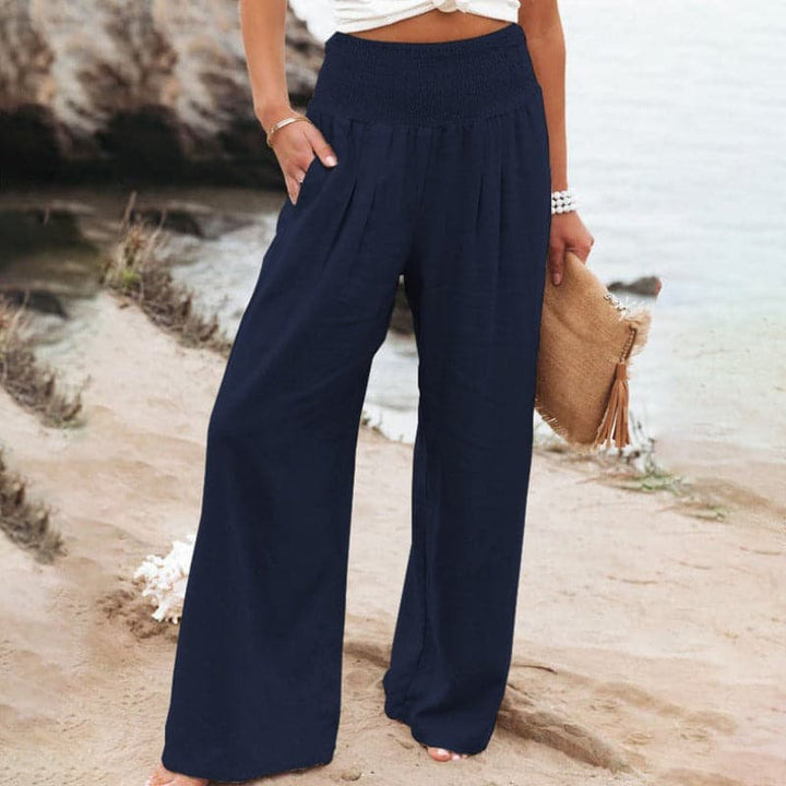 Freya | Luftige und elegante Hose aus Baumwoll-Leinen-Mischung mit weitem Bein