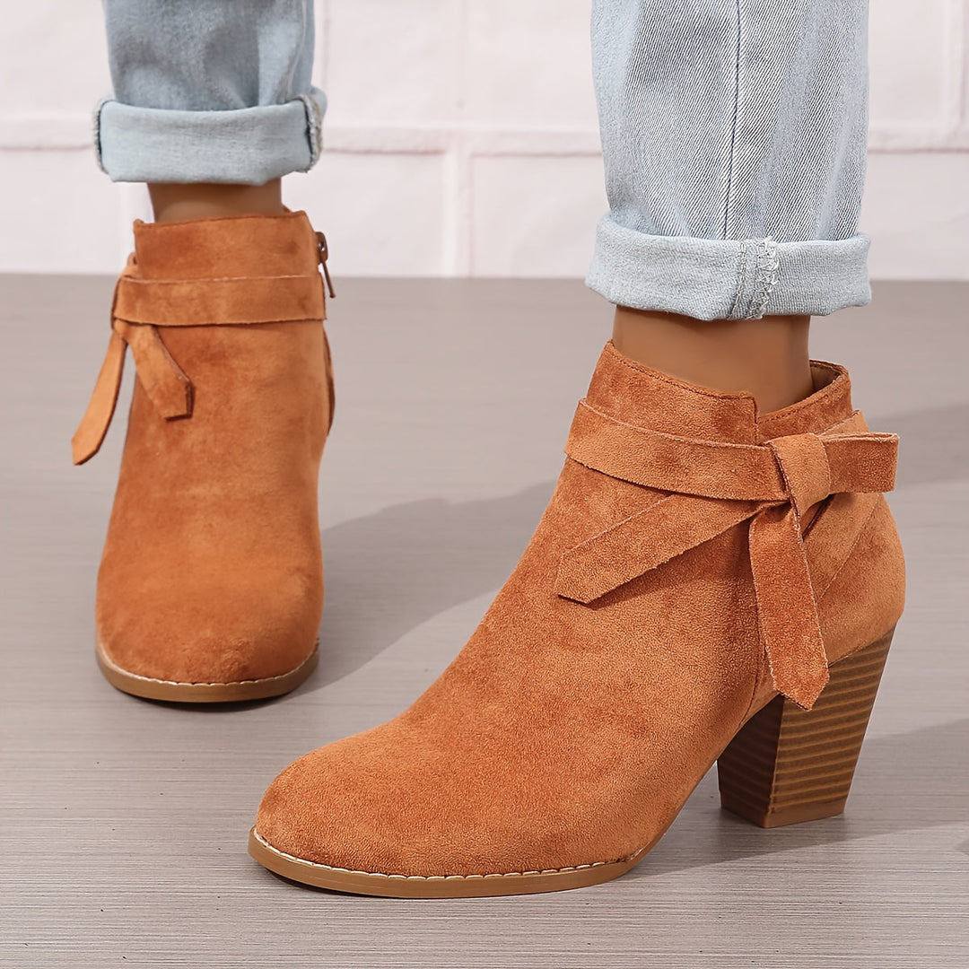 Celestine | Feminine Pointed Toe Block Heel Ankle Boots