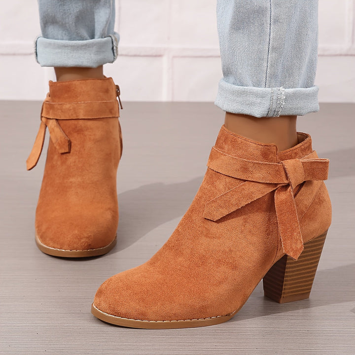 Celestine | Feminine Pointed Toe Block Heel Ankle Boots