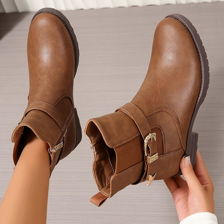 Vanessa | Western-Inspired Buckle Ankle Boots